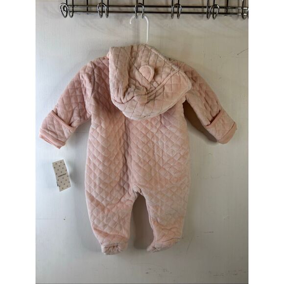 Nordstrom baby girl quilted snowsuit hooded ears - Picture 3 of 9